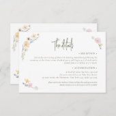 Carte D'accompagnement Boho Pastel fleurs Élégant Mariage de calligraphie (Devant / Derrière)