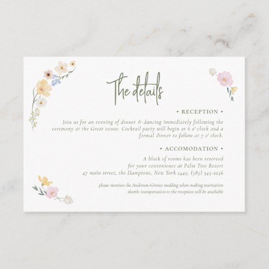 Carte D'accompagnement Boho Pastel fleurs Élégant Mariage de calligraphie (Devant)