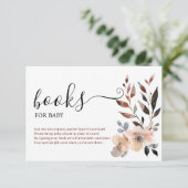 Carte D'accompagnement Boho Pastel Pink Flower Blooms Livres Pour Bébé (Debout devant)