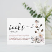 Carte D'accompagnement Boho Pastel Pink Flower Blooms Livres Pour Bébé (Debout devant)