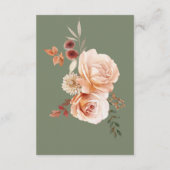 Carte D'accompagnement Boho Peach & Rust Floral Sage Green Détails (Dos)