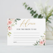 Carte D'accompagnement Boho pêche rose pâle conseil floral pour la mariée (Debout devant)