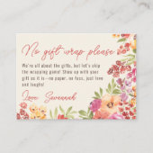 Carte D'accompagnement Boho Peint Floral Sans Fête des mariées Cadeau (Devant)