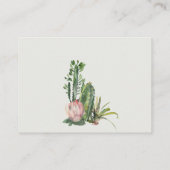 CARTE D'ACCOMPAGNEMENT BOHO PINK FLORAL DESERT CACTI AFFICHER BABY SHOWER (Dos)