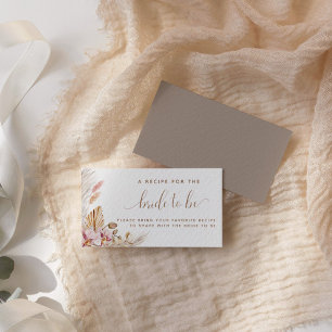 Carte D'accompagnement Boho Pink Floral Partager Une Recette   FÊTE DES M