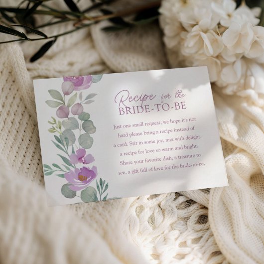 Carte D'accompagnement Boho Pink Recipe for the Bride Floral 