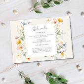 Carte D'accompagnement Boho Printemps Fleur sauvage Botanical Garden Wedd