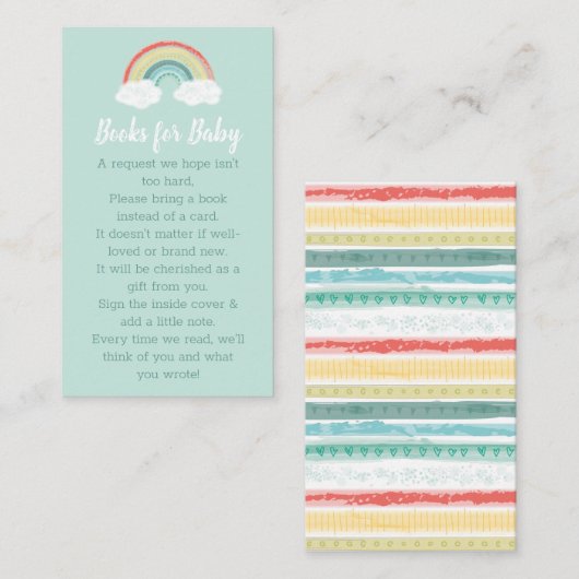Carte D'accompagnement Boho Rainbow Baby showers Livres pour bébé (Devant / Derrière)