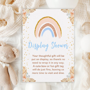 Carte D'accompagnement Boho Rainbow Blue Baby Display Douche