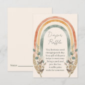 Carte D'accompagnement Boho Rainbow Diaper Raffle Card – Watercolor (Devant / Derrière)