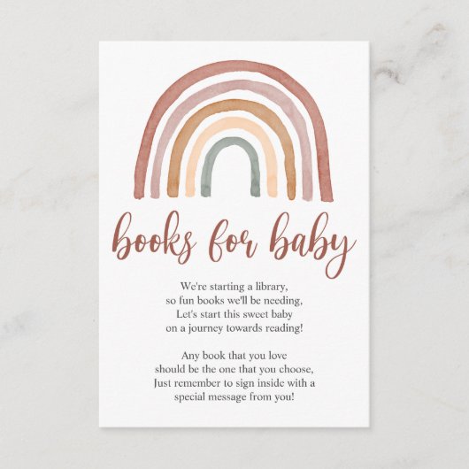 Carte D'accompagnement Boho Rainbow Livres Pour Bébé (Devant)