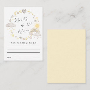 Carte D'accompagnement Boho Rainbow Mots De Conseil Baby shower