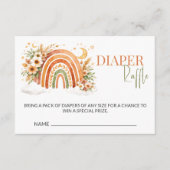Carte D'accompagnement Boho Rainbow Neutral Baby Shower Diaper Raffle (Devant)