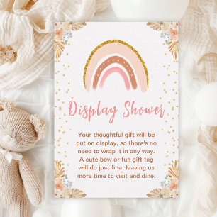 Carte D'accompagnement Boho Rainbow Rose Baby Display Douche