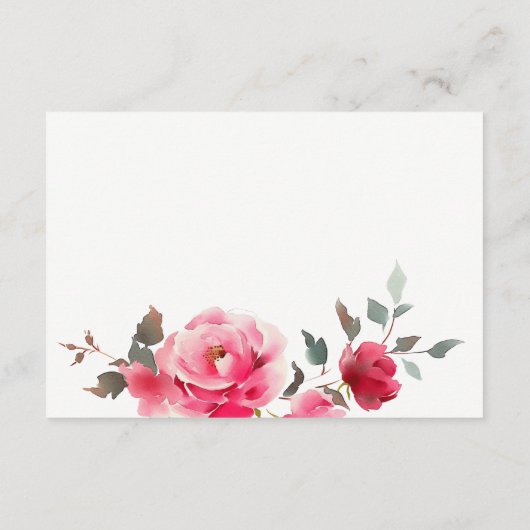 Carte D'accompagnement Boho Red Rose Fleurs Mariage QR Code RSVP (Dos)