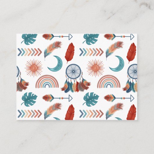 Carte D'accompagnement Boho Retro Baby shower arc-en-ciel Barreau Enclo (Dos)