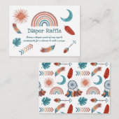 Carte D'accompagnement Boho Retro Baby shower arc-en-ciel Barreau Enclo (Devant / Derrière)