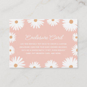 Carte D'accompagnement Boho rose Daisy Floral Girl Baby shower sur mesure