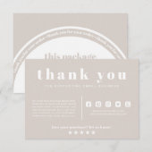 Carte D'accompagnement Boho Rose Dusty Merci Ordre Petite entreprise (Devant / Derrière)