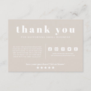 Carte D'accompagnement Boho Rose Dusty Merci Ordre Petite entreprise