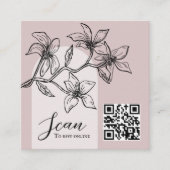 Carte D'accompagnement Boho rose Dusty Photo en ligne RSVP QR Code (Devant)