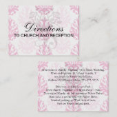 Carte D'accompagnement Boho rose et rose foncé chic damask (Devant / Derrière)