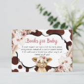 Carte D'accompagnement Boho Rose Floral Highland Livres Pour Bébé (Debout devant)