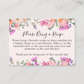 Carte D'accompagnement Boho Rose Floral Proposez une Recette Baby Shower  (Devant)