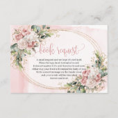 Carte D'accompagnement Boho Rose Gold Floral Baby Shower Book Request  (Devant)