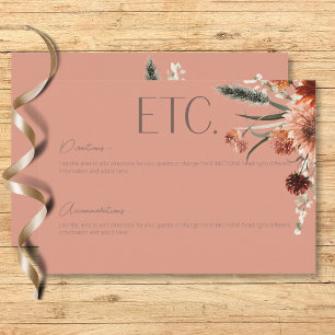 Carte D'accompagnement Boho Rust & Chute Neutre Floral Peach Rust Détails