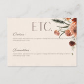Carte D'accompagnement Boho Rust & Cream Fall Détails floraux (Devant)