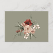 Carte D'accompagnement Boho Rust & Crème Fall Floral Sage Green Réception (Dos)