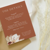 Carte D'accompagnement Boho Rust Terracotta Détails du Mariage