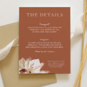 Carte D'accompagnement Boho Rust Terracotta Détails du Mariage