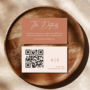 Carte D'accompagnement Boho Rust Terracotta Détails Mariage