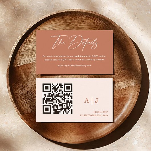 Carte D'accompagnement Boho Rust Terracotta Détails Mariage