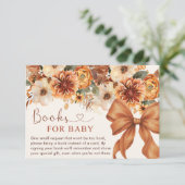 Carte D'accompagnement Boho Rustic Fall Floral Baby shower Party (Debout devant)