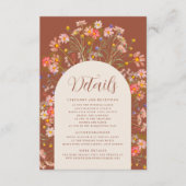 Carte D'accompagnement Boho Rustic Fleur sauvage Arch Détails du Mariage (Devant)