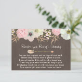 Carte D'accompagnement Boho Rustic Floral Feather Baby's Library Insérer  (Debout devant)