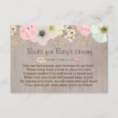 Carte D'accompagnement Boho Rustic Floral Feather Baby's Library Insérer (Devant)