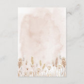 Carte D'accompagnement Boho Rustic Pampas & Bouquet d'herbe séchée Détail (Dos)