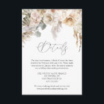 Carte D'accompagnement Boho Rustic Pampas Grass Détails du Mariage<br><div class="desc">Détails du mariage Carte conçue avec boho rustique pampas herbe. Objets correspondants dans notre magasin Cava Party Design.</div>