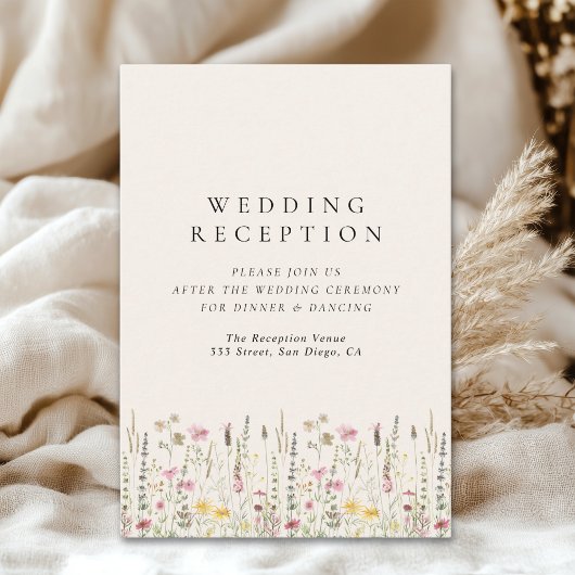 Carte D'accompagnement Boho Rustic Wedding with Wildflowers