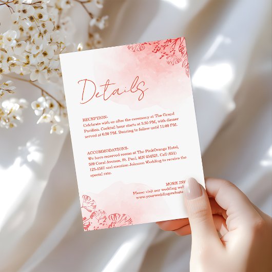 Carte D'accompagnement Boho rustique aquarelle Mariage en terre cuite