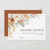 Carte D'accompagnement Boho Rustique Chute Brûlé Orange Feuillette Floral (Devant / Derrière)