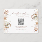 Carte D'accompagnement Boho Rustique Jardin Fleurs Mariage QR Code RSVP (Devant)