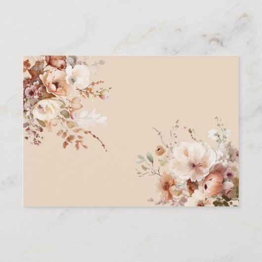 Carte D'accompagnement Boho Rustique Jardin Fleurs Mariage QR Code RSVP (Dos)