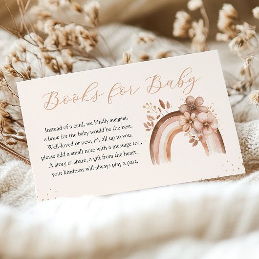 Carte D'accompagnement Boho rustique Neutral Rainbow Livres pour bébé