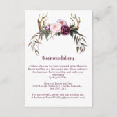 Carte D'accompagnement Boho Rustique Pivoines Violettes et Bois de Cerf (Devant)