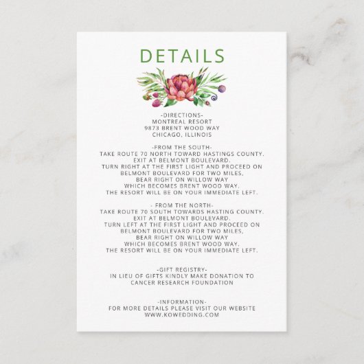 Carte D'accompagnement Boho Rustique Succulent Cactus Mariage de verdure (Devant)